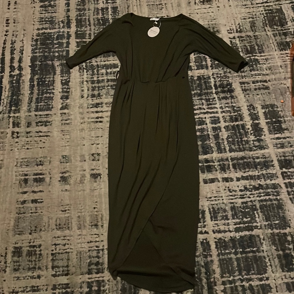 Olive Green Women's SMALL Maxi Dress - QUERAL